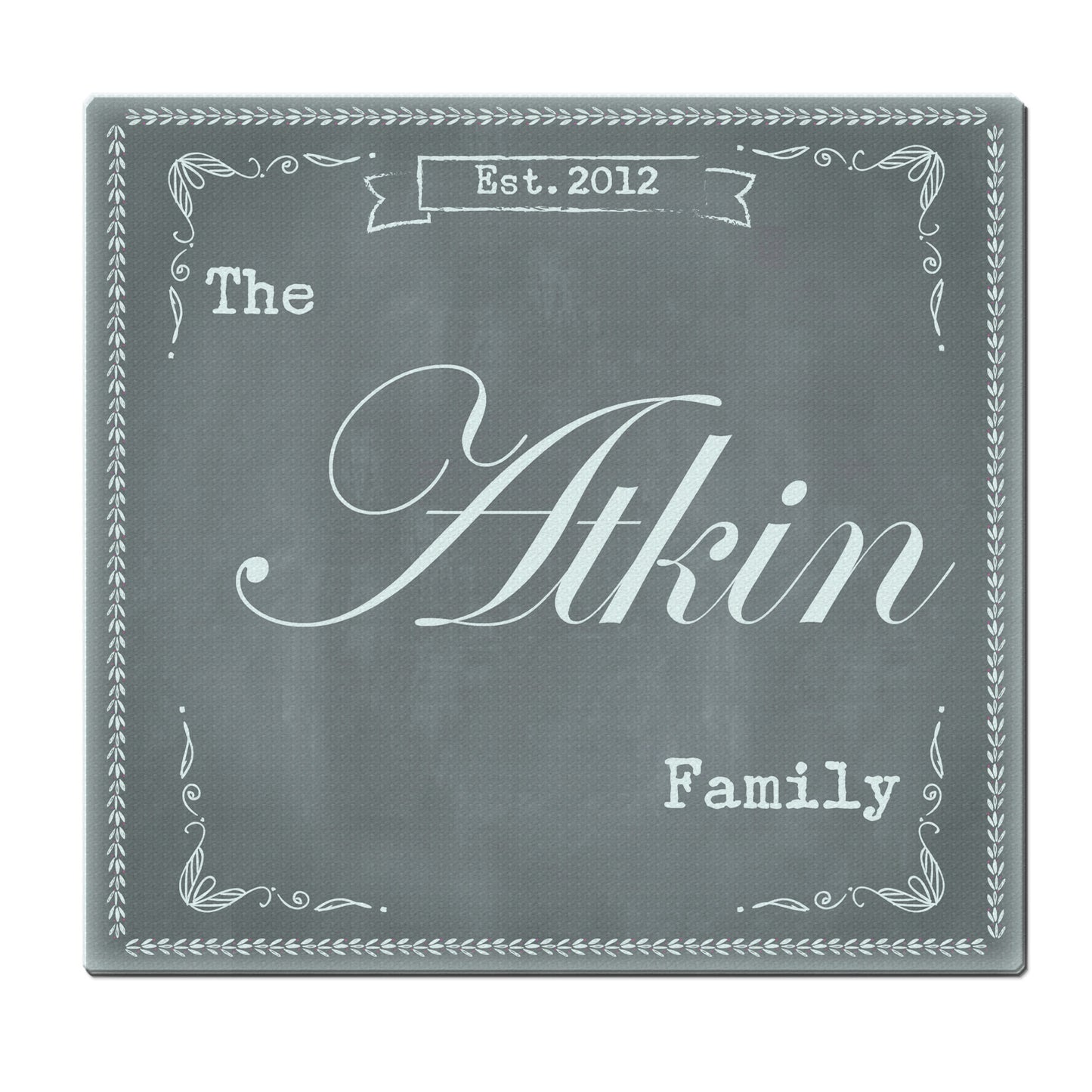 Personalised Family Chalk Glass Chopping Board/Workshop Saver - Personalise It!