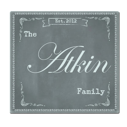 Personalised Family Chalk Glass Chopping Board/Workshop Saver - Personalise It!