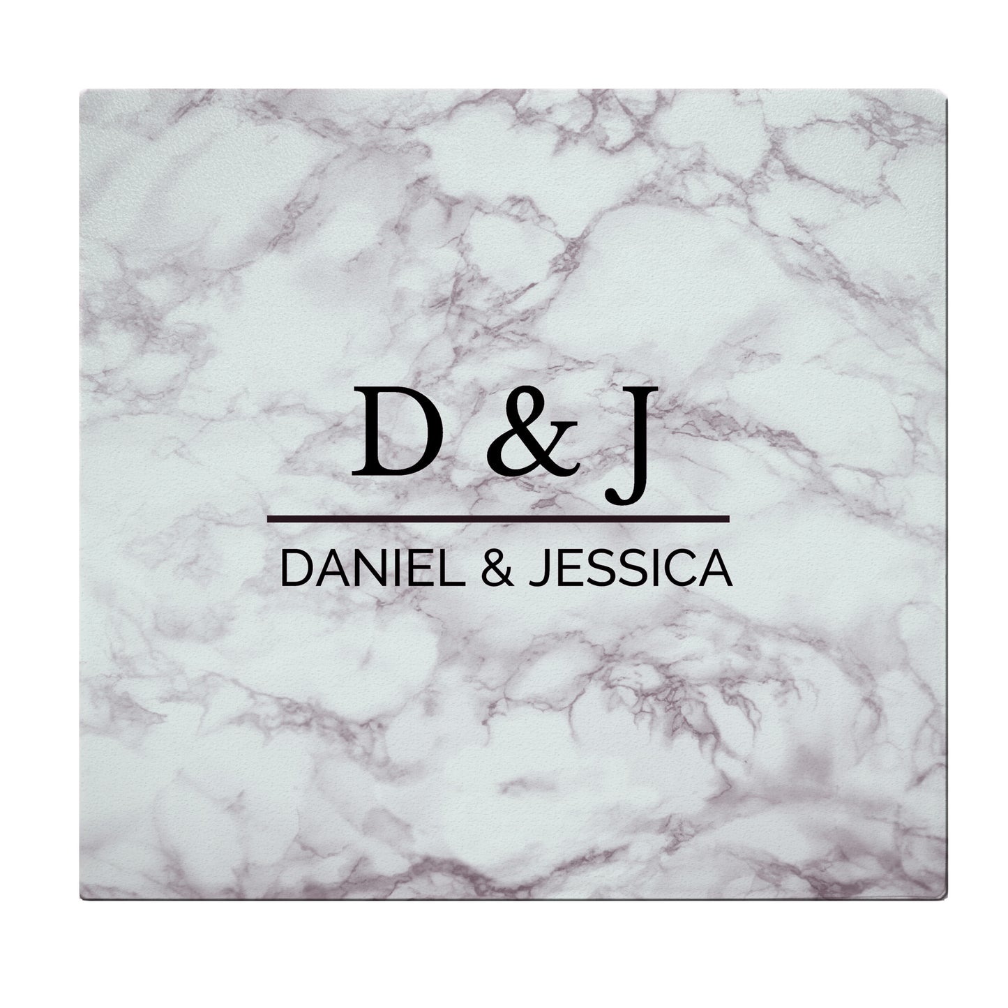 Personalised Marble Effect Glass Chopping Board/Worktop Saver - Personalise It!