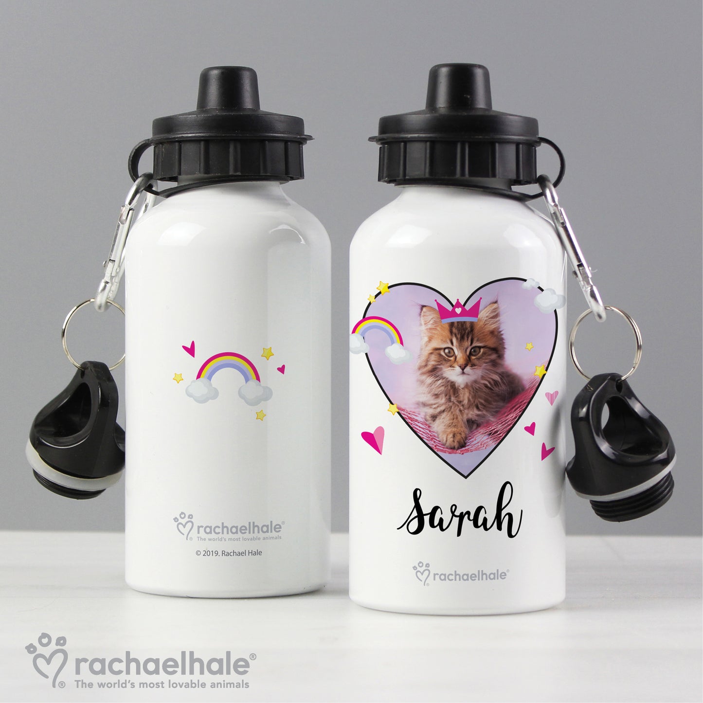 Personalised Rachael Hale Cute Cat Drinks Bottle - Personalise It!