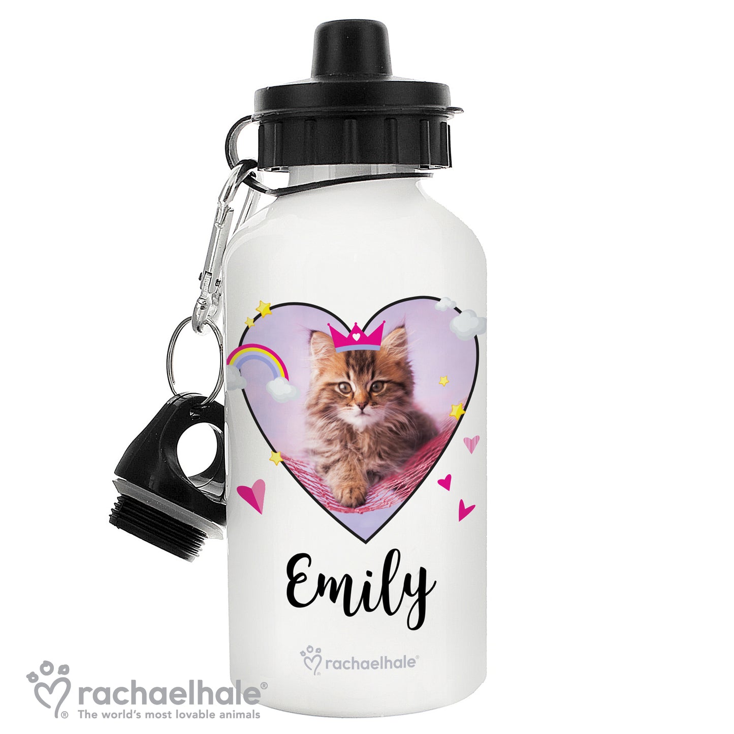 Personalised Rachael Hale Cute Cat Drinks Bottle - Personalise It!
