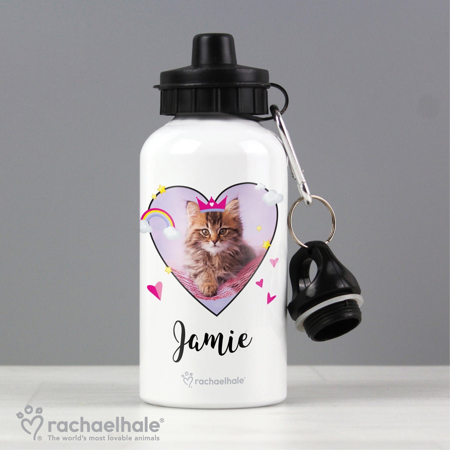 Personalised Rachael Hale Cute Cat Drinks Bottle - Personalise It!