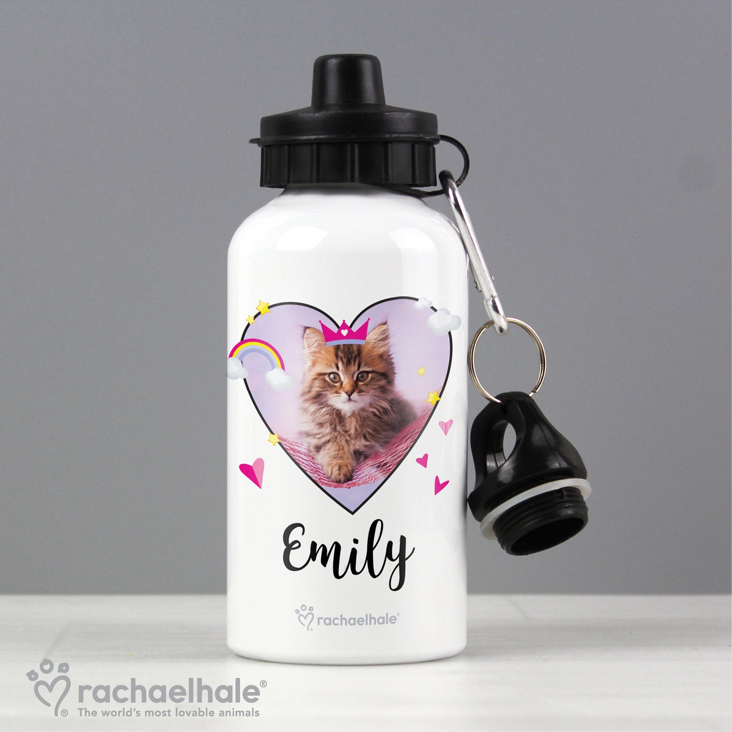 Personalised Rachael Hale Cute Cat Drinks Bottle - Personalise It!