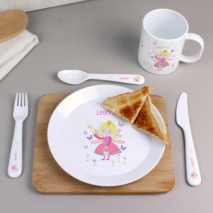 Personalised Garden Fairy 3 Piece Plastic Cutlery Set - Personalise It!