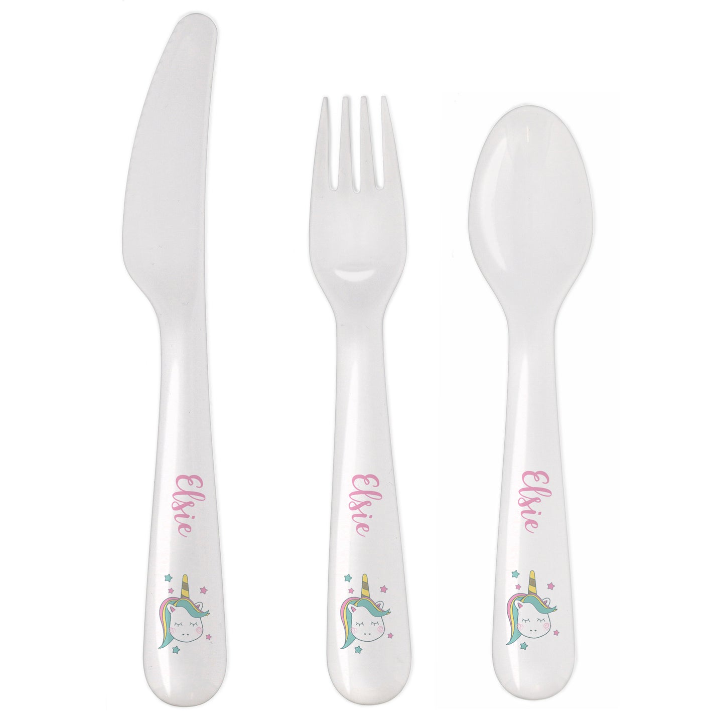Personalised Baby Unicorn Plastic Cutlery - Personalise It!