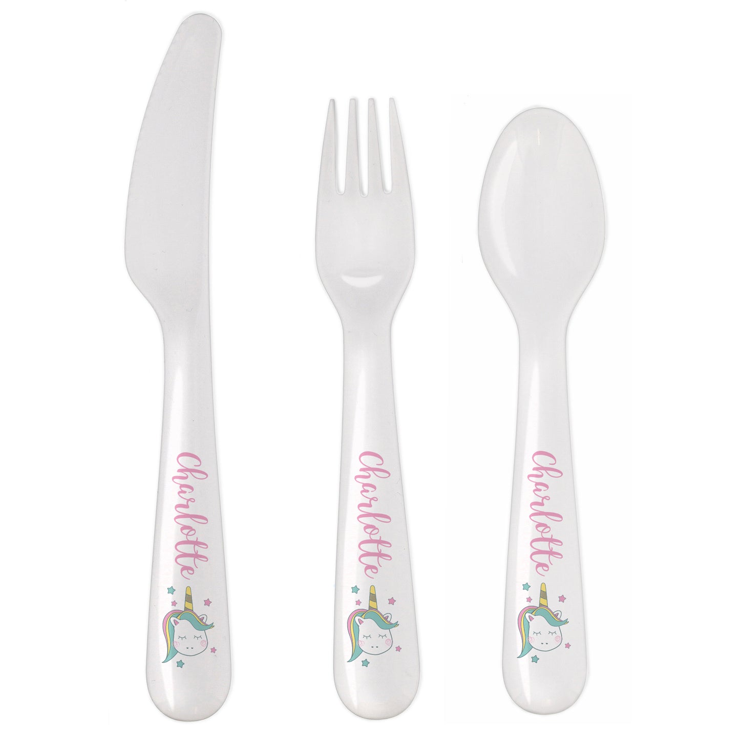 Personalised Baby Unicorn Plastic Cutlery - Personalise It!