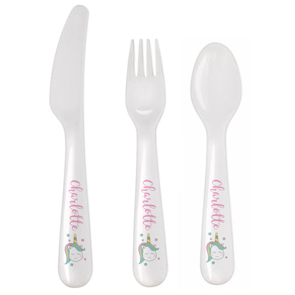 Personalised Baby Unicorn Plastic Cutlery - Personalise It!