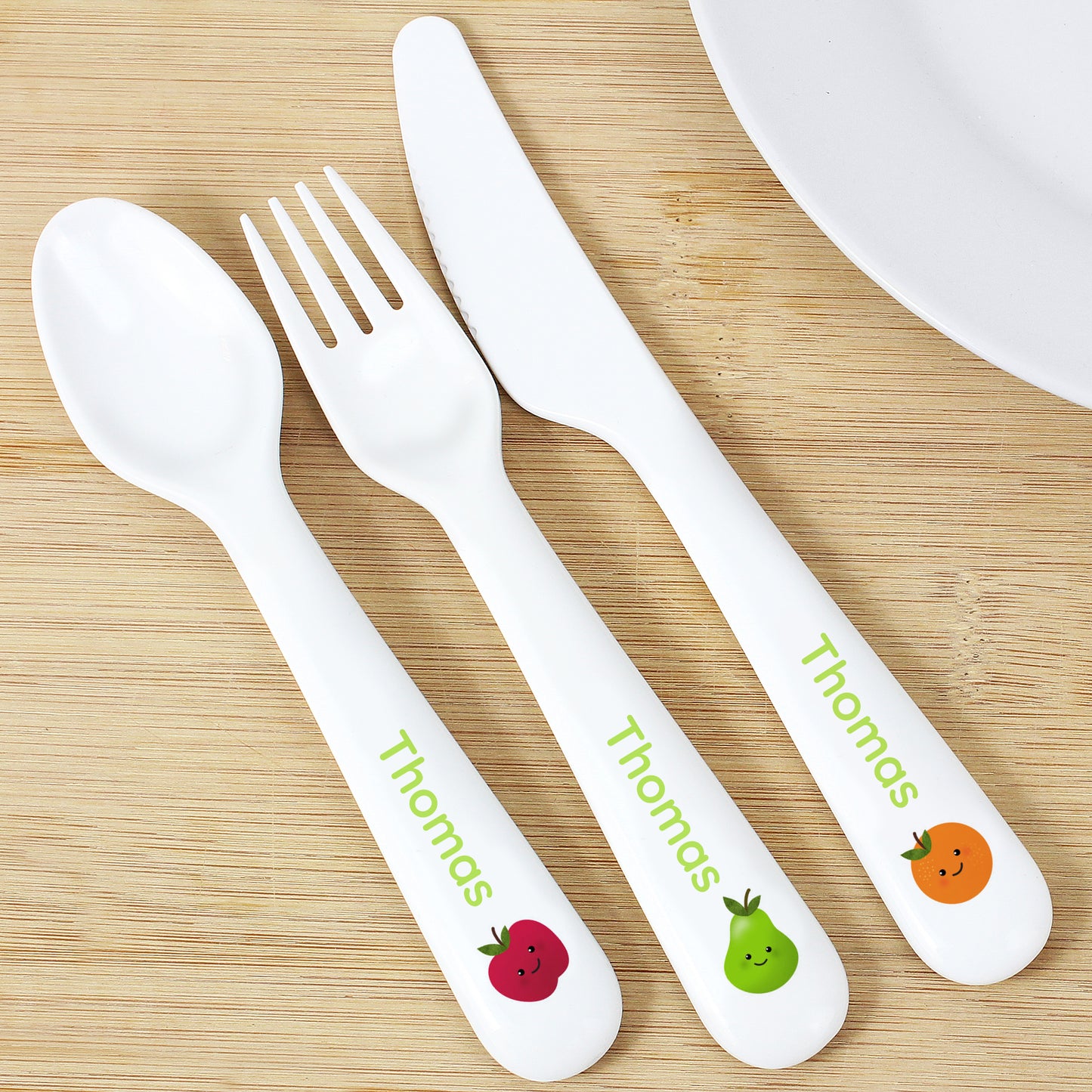 Personalised Healthy Eating Plastic Cutlery - Personalise It!