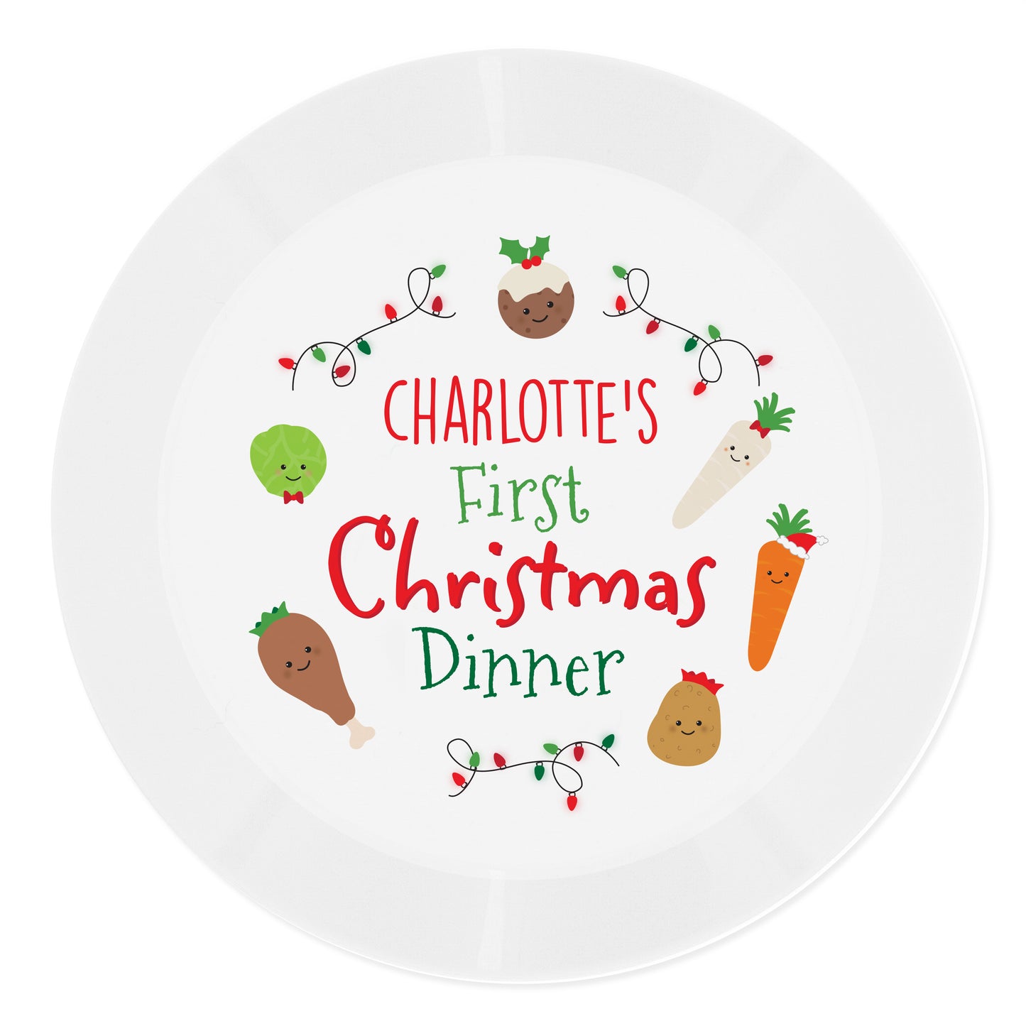 Personalised 'First Christmas Dinner' Plastic Plate - Personalise It!