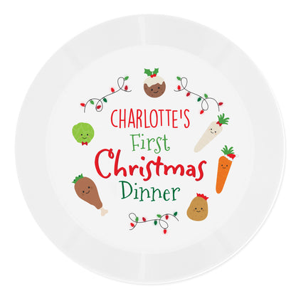Personalised 'First Christmas Dinner' Plastic Plate - Personalise It!