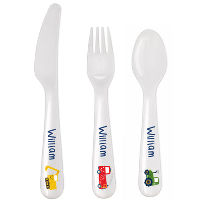 Personalised Vehicles Plastic Cutlery - Personalise It!