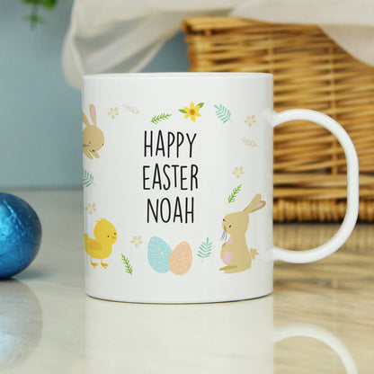 Personalised Easter Bunny & Chick Plastic Mug - Personalise It!