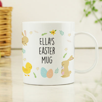 Personalised Easter Bunny & Chick Plastic Mug - Personalise It!