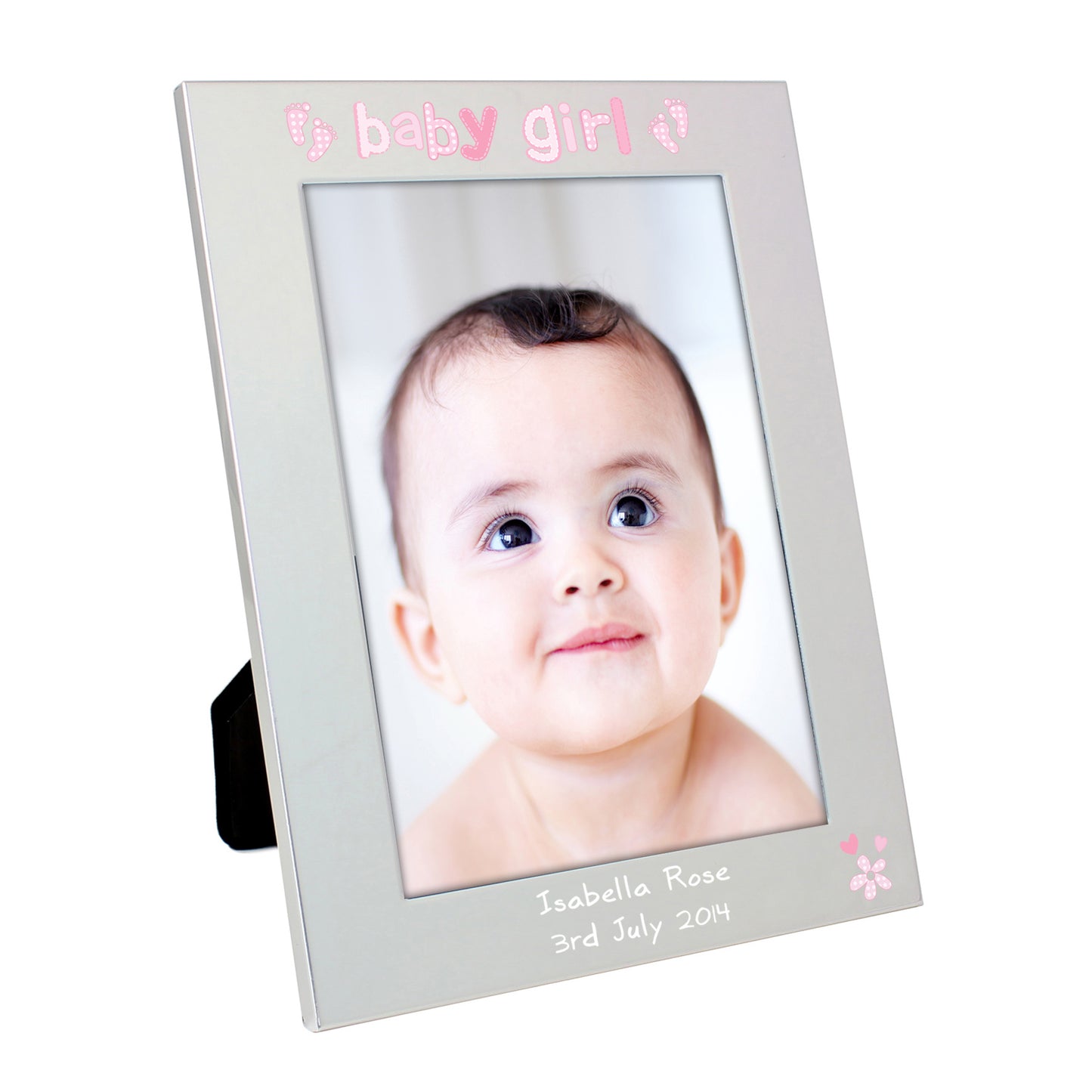 Personalised Silver 5x7 Baby Girl Photo Frame - Personalise It!