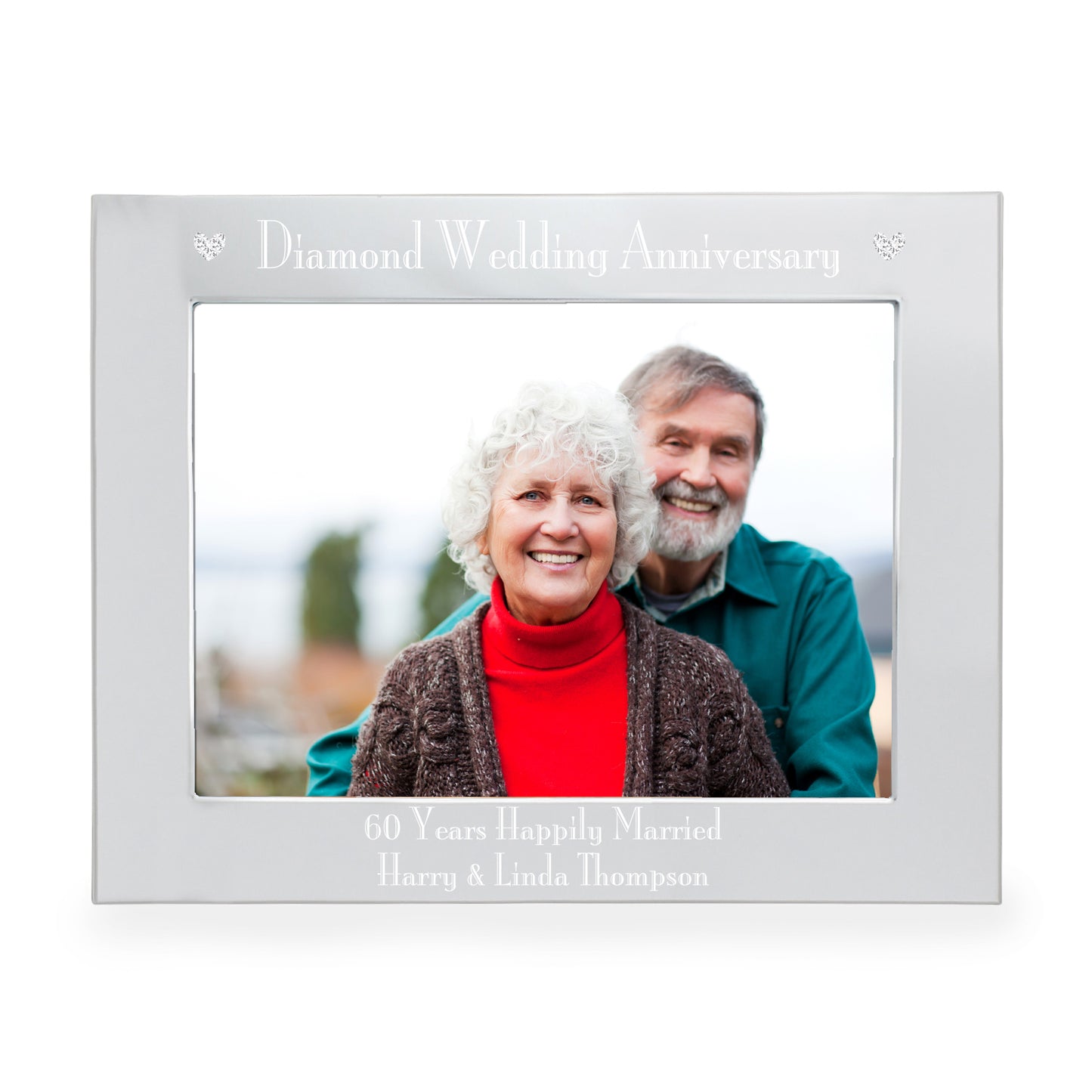 Personalised Diamond Anniversary 7x5 Landscape Photo Frame - Personalise It!