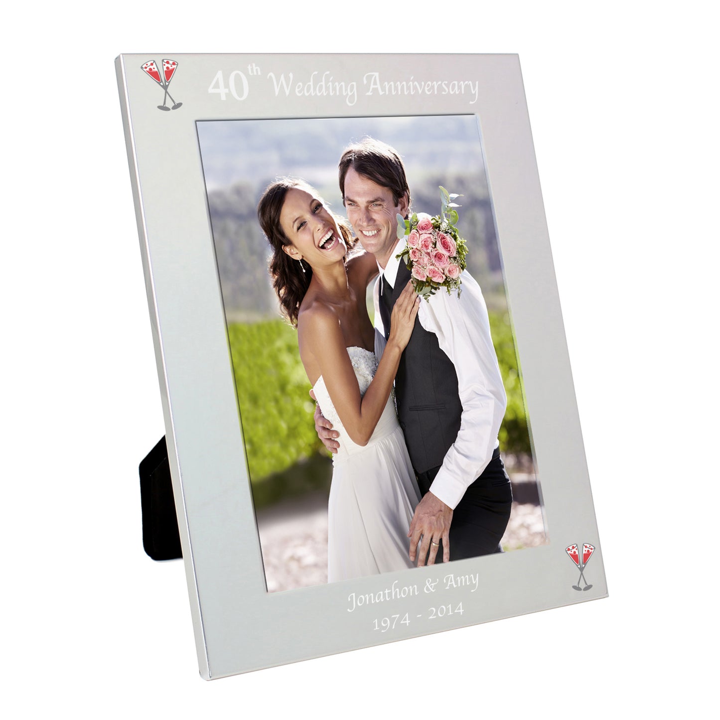 Personalised Silver 5x7 40th Wedding Anniversary Photo Frame - Personalise It!