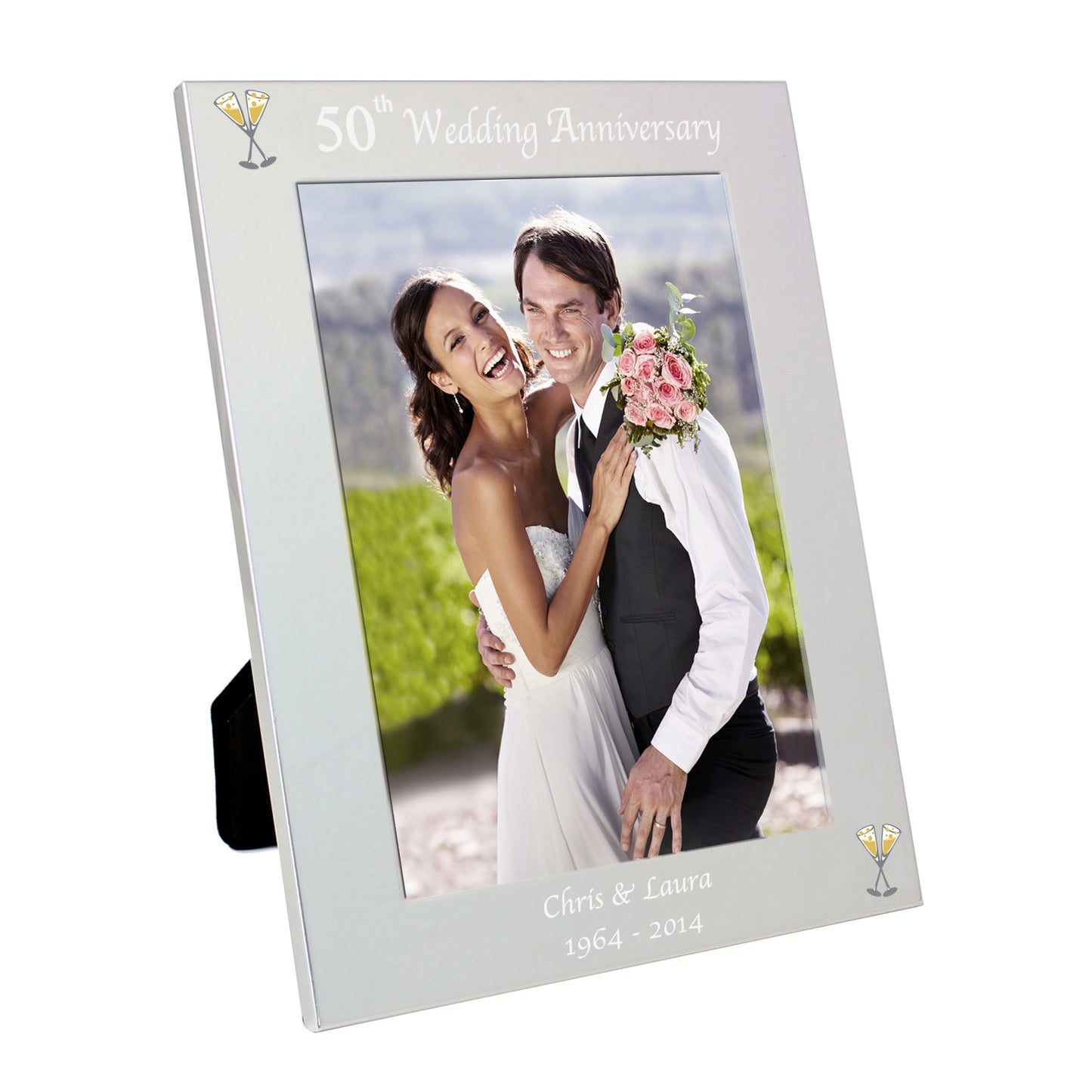 Personalised Silver 5x7 50th Wedding Anniversary Photo Frame - Personalise It!