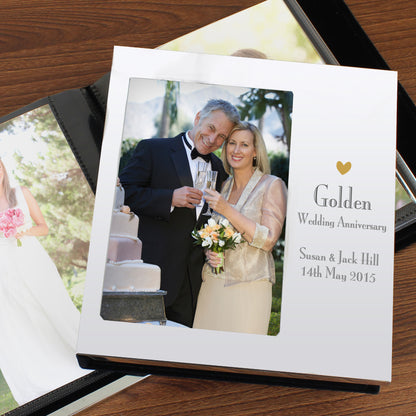 Personalised Decorative Golden Anniversary Photo Frame Album 4x6 - Personalise It!