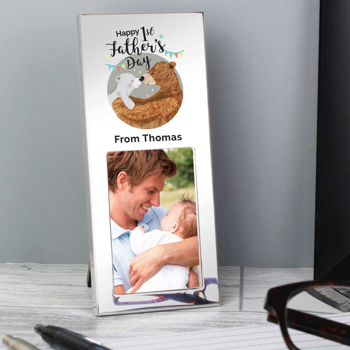 Personalised 1st Fathers Day Daddy Bear 2x3 Photo Frame - Personalise It!