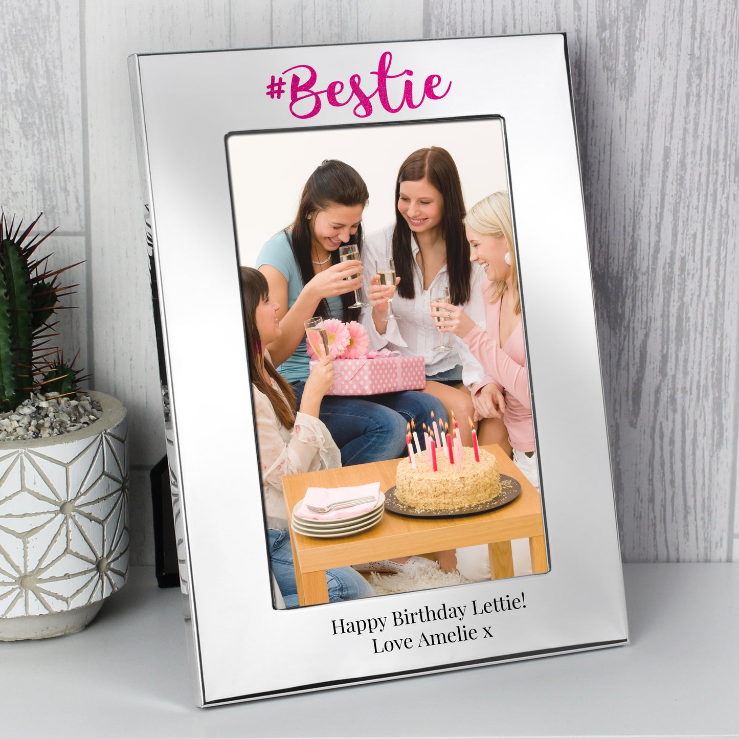 Personalised #Bestie 4x6 Silver Photo Frame - Personalise It!