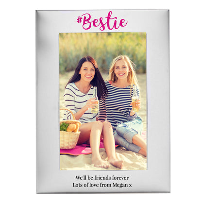 Personalised #Bestie 4x6 Silver Photo Frame - Personalise It!