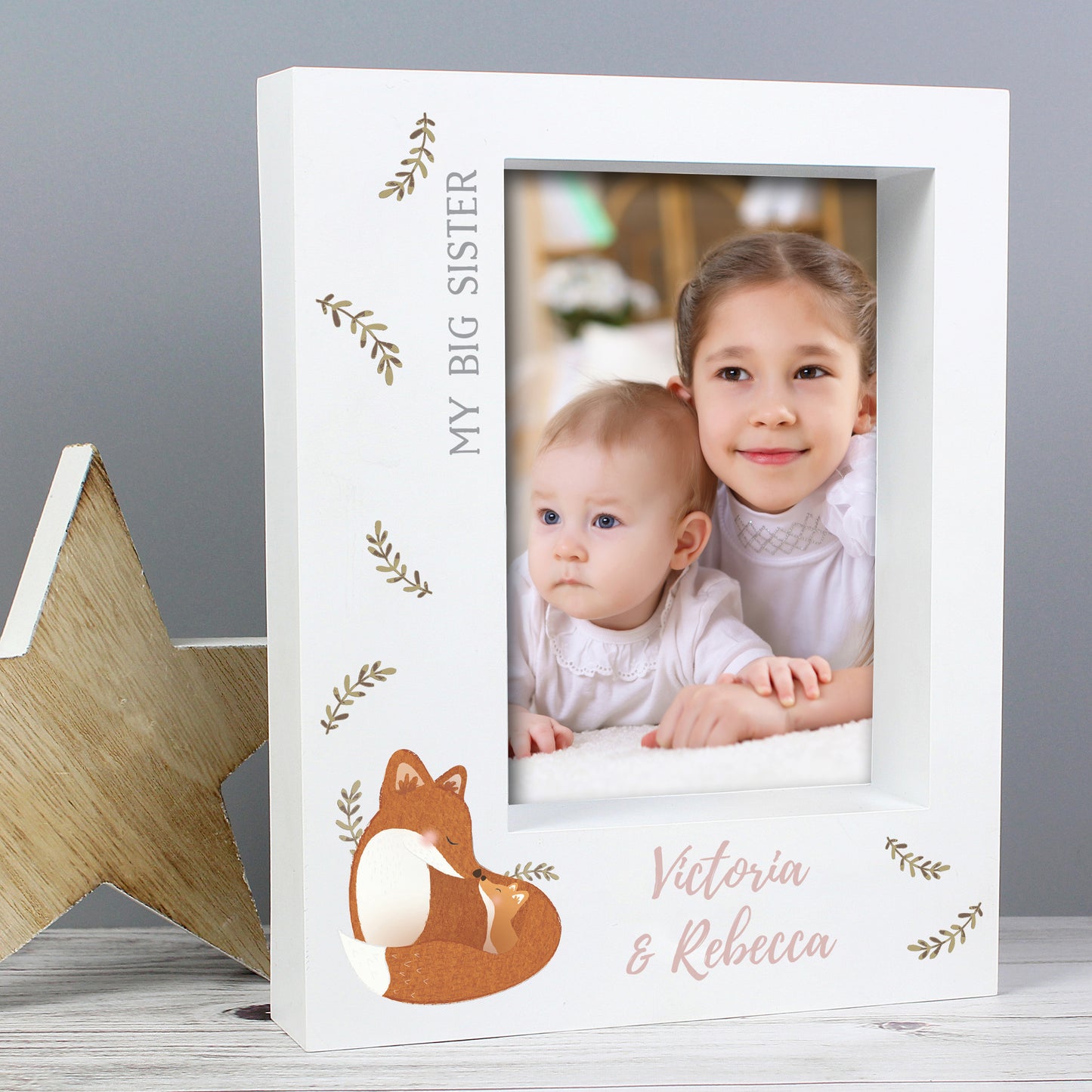 Personalised Mummy and Me Fox 5x7 Box Photo Frame - Personalise It!