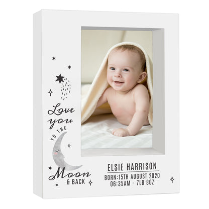 Personalised Baby To The Moon and Back 5x7 Box Photo Frame - Personalise It!