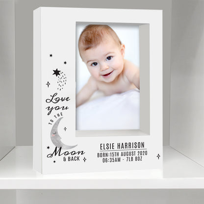 Personalised Baby To The Moon and Back 5x7 Box Photo Frame - Personalise It!