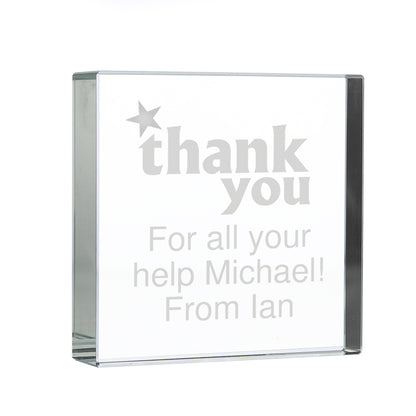 Personalised Thank you Large Crystal Token - Personalise It!