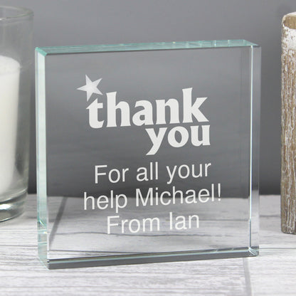 Personalised Thank you Large Crystal Token - Personalise It!