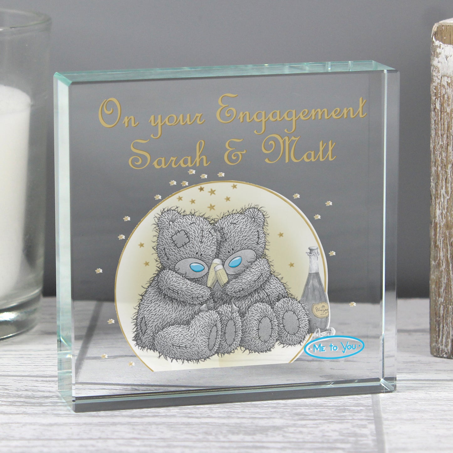 Personalised Me To You Gold Stars Large Crystal Token - Personalise It!