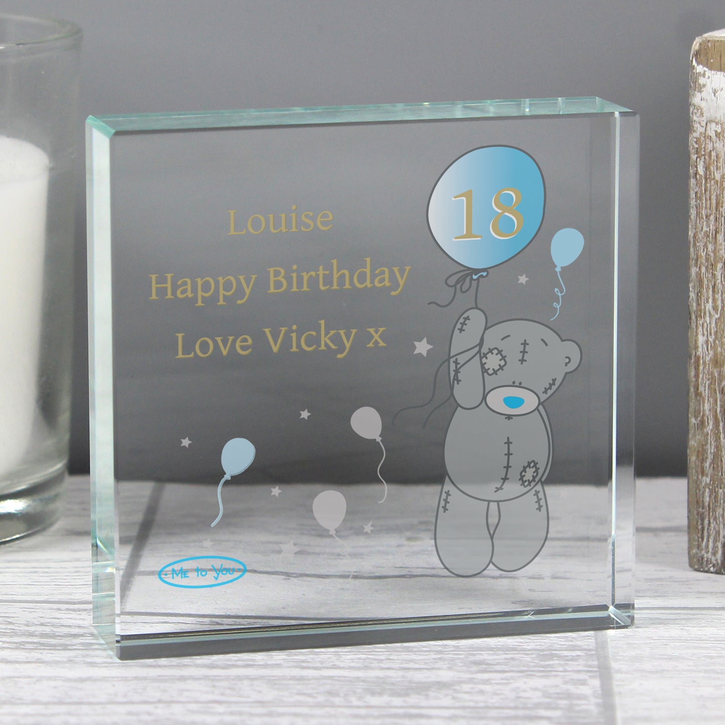 Personalised Me To You Balloon Large Crystal Token - Personalise It!