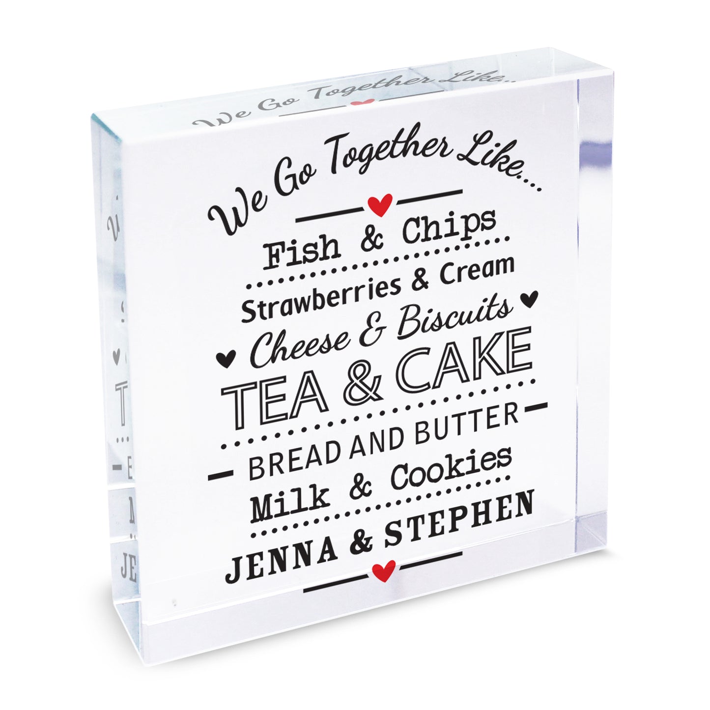 Personalised We Go Together Like... Large Crystal Token - Personalise It!