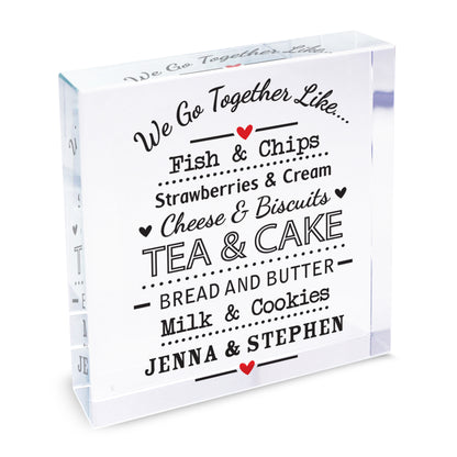 Personalised We Go Together Like... Large Crystal Token - Personalise It!