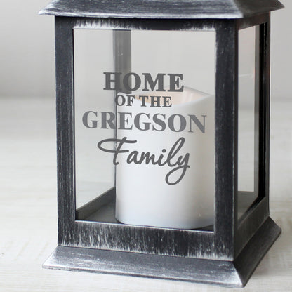 Personalised The Family Rustic Black Lantern - Personalise It!