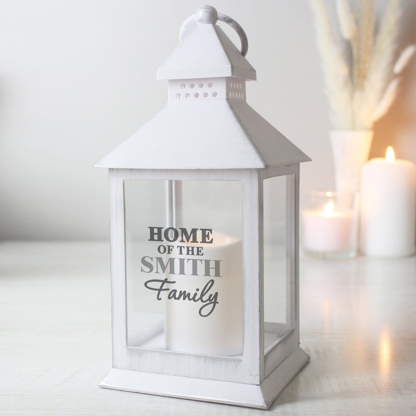 Personalised The Family White Lantern - Personalise It!