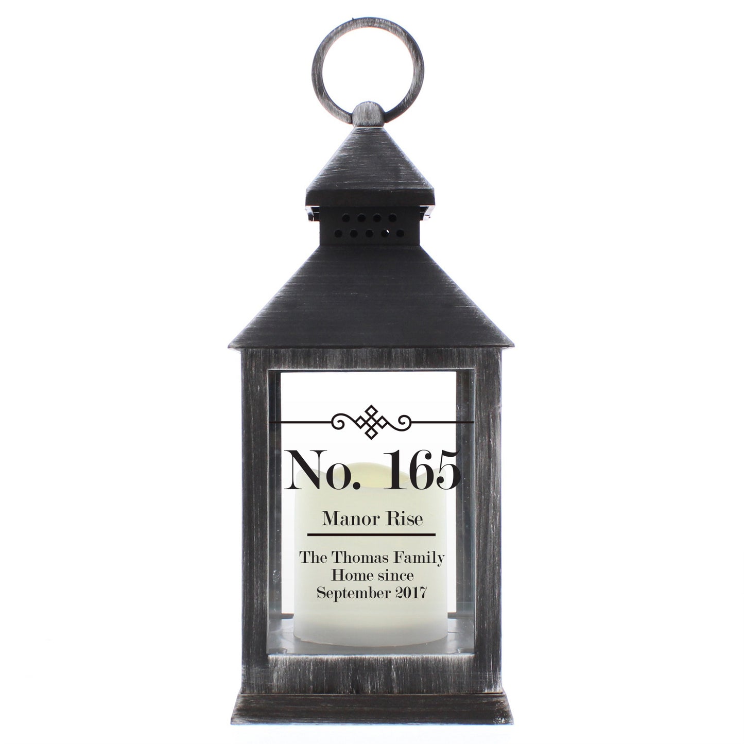 Personalised Elegant Diamond Rustic Black Lantern - Personalise It!