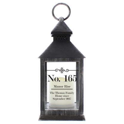 Personalised Elegant Diamond Rustic Black Lantern - Personalise It!
