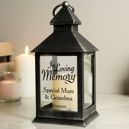 Personalised In Loving Memory Rustic Black Lantern - Personalise It!