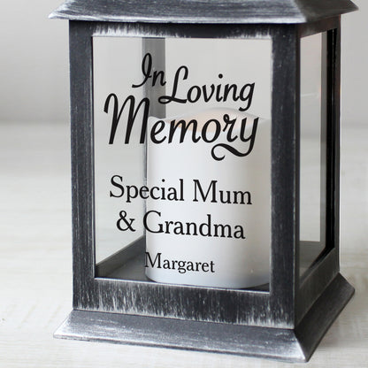 Personalised In Loving Memory Rustic Black Lantern - Personalise It!