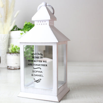 Personalised Antique Scroll White Lantern - Personalise It!