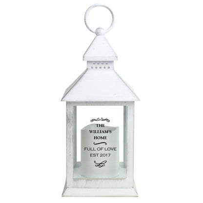 Personalised Antique Scroll White Lantern - Personalise It!