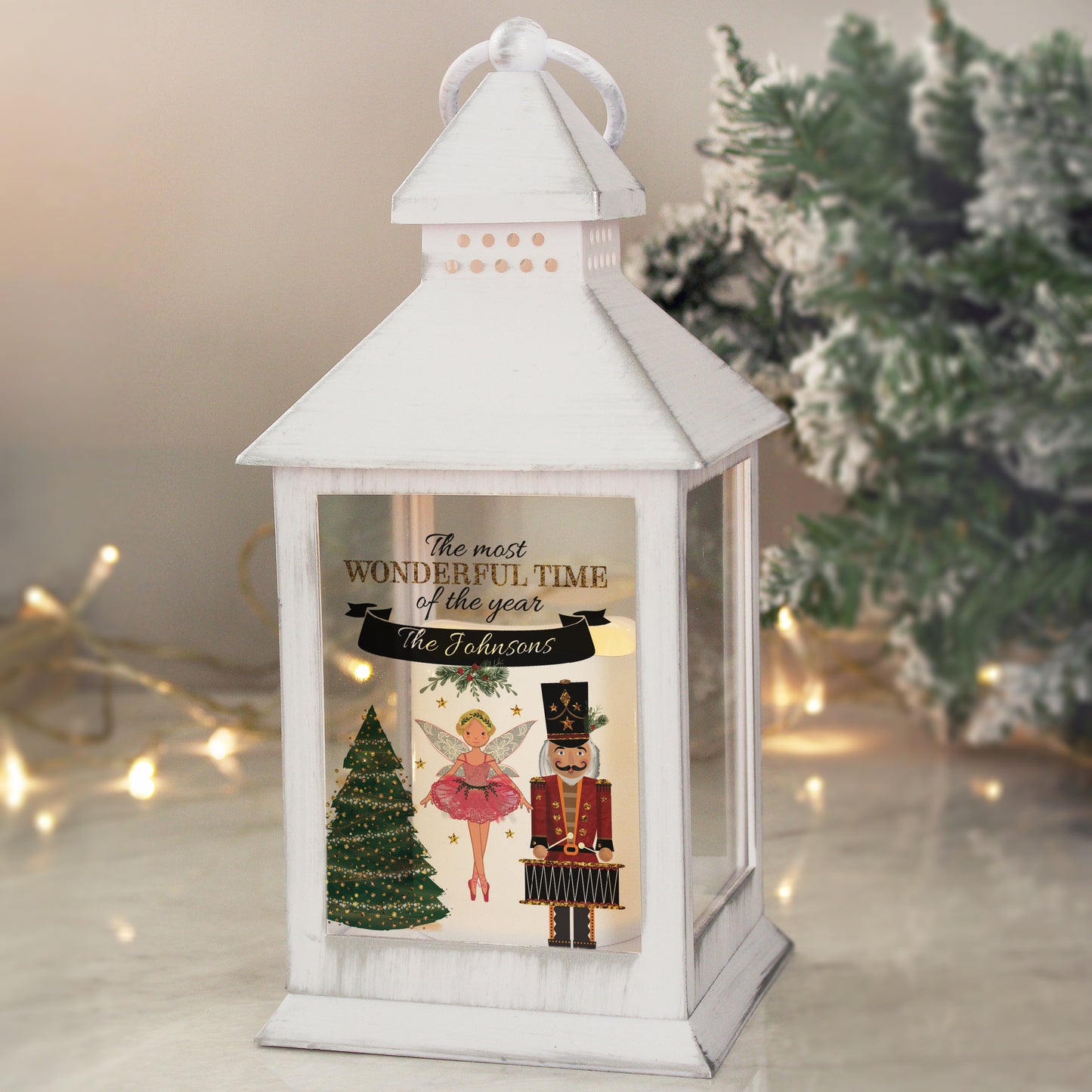 Personalised Nutcracker White Lantern - Personalise It!
