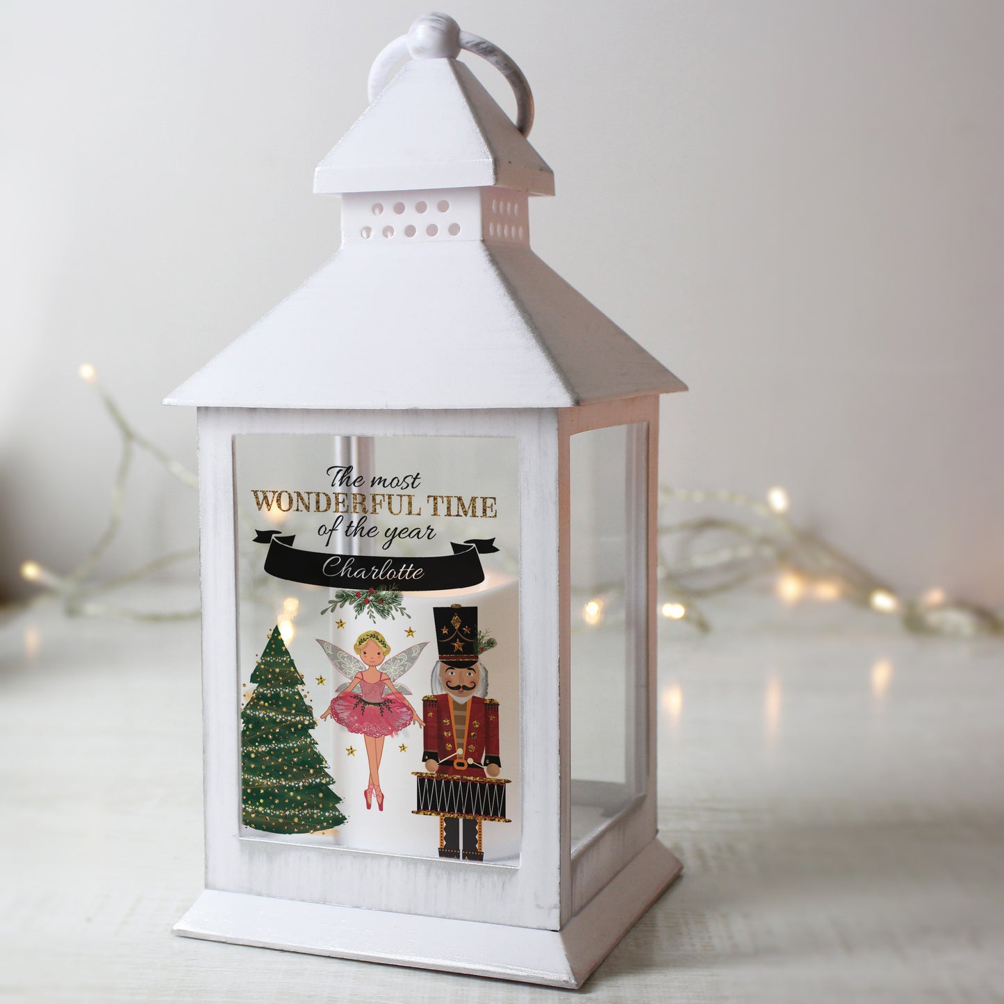 Personalised Nutcracker White Lantern - Personalise It!
