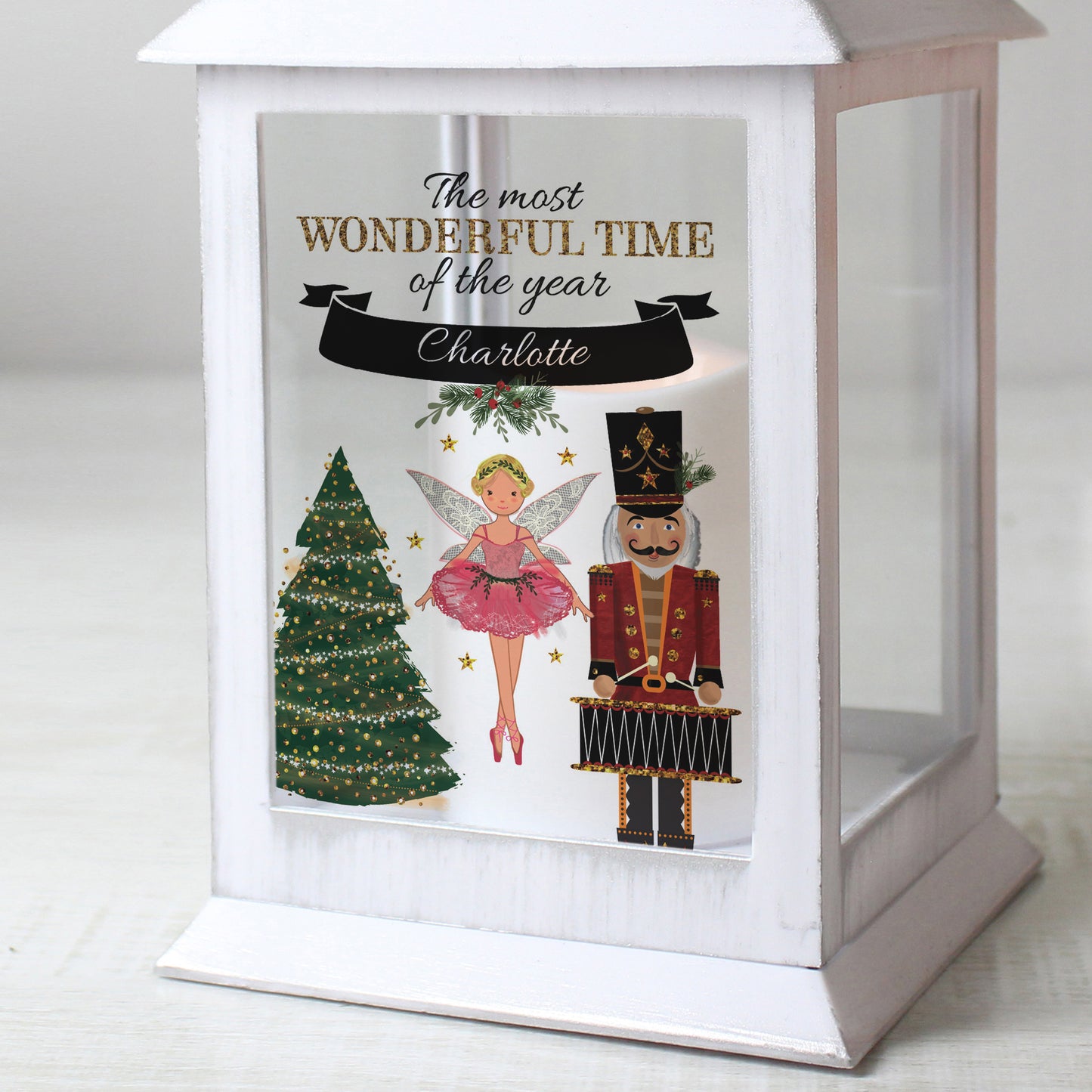 Personalised Nutcracker White Lantern - Personalise It!