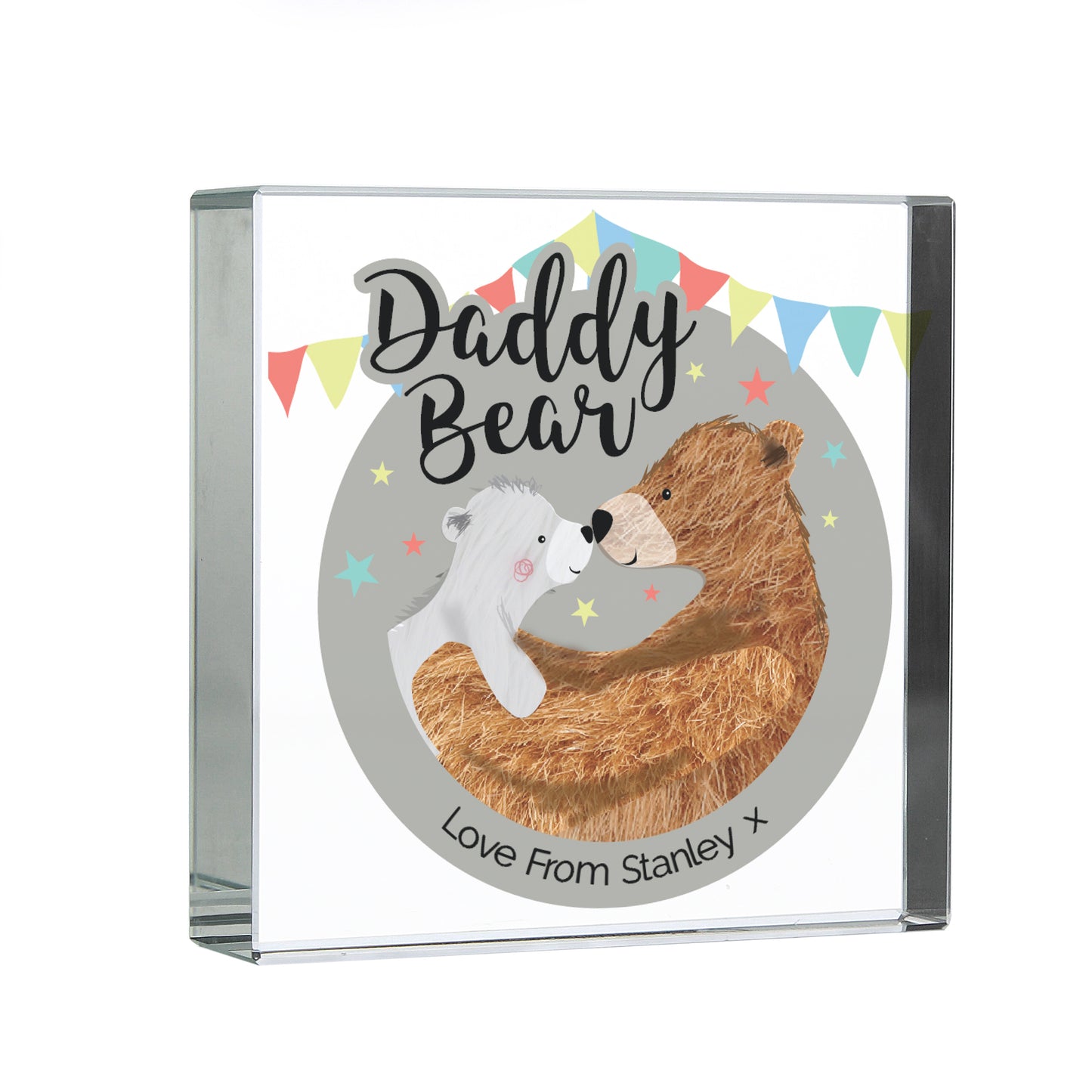 Personalised Daddy Bear Crystal Token - Personalise It!