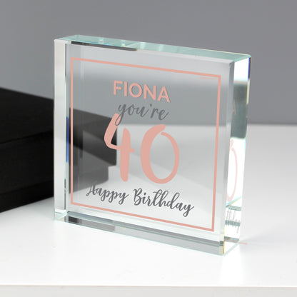 Personalised Birthday Rose Gold Crystal Token - Personalise It!