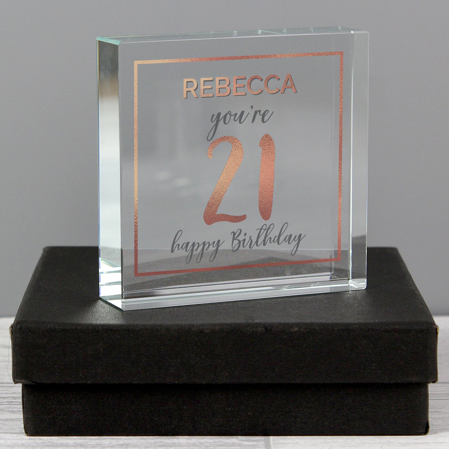 Personalised Birthday Rose Gold Crystal Token - Personalise It!