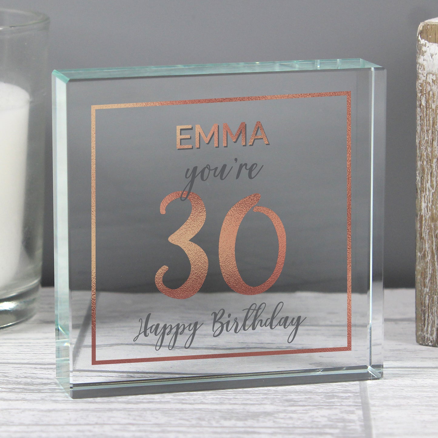 Personalised Birthday Rose Gold Crystal Token - Personalise It!