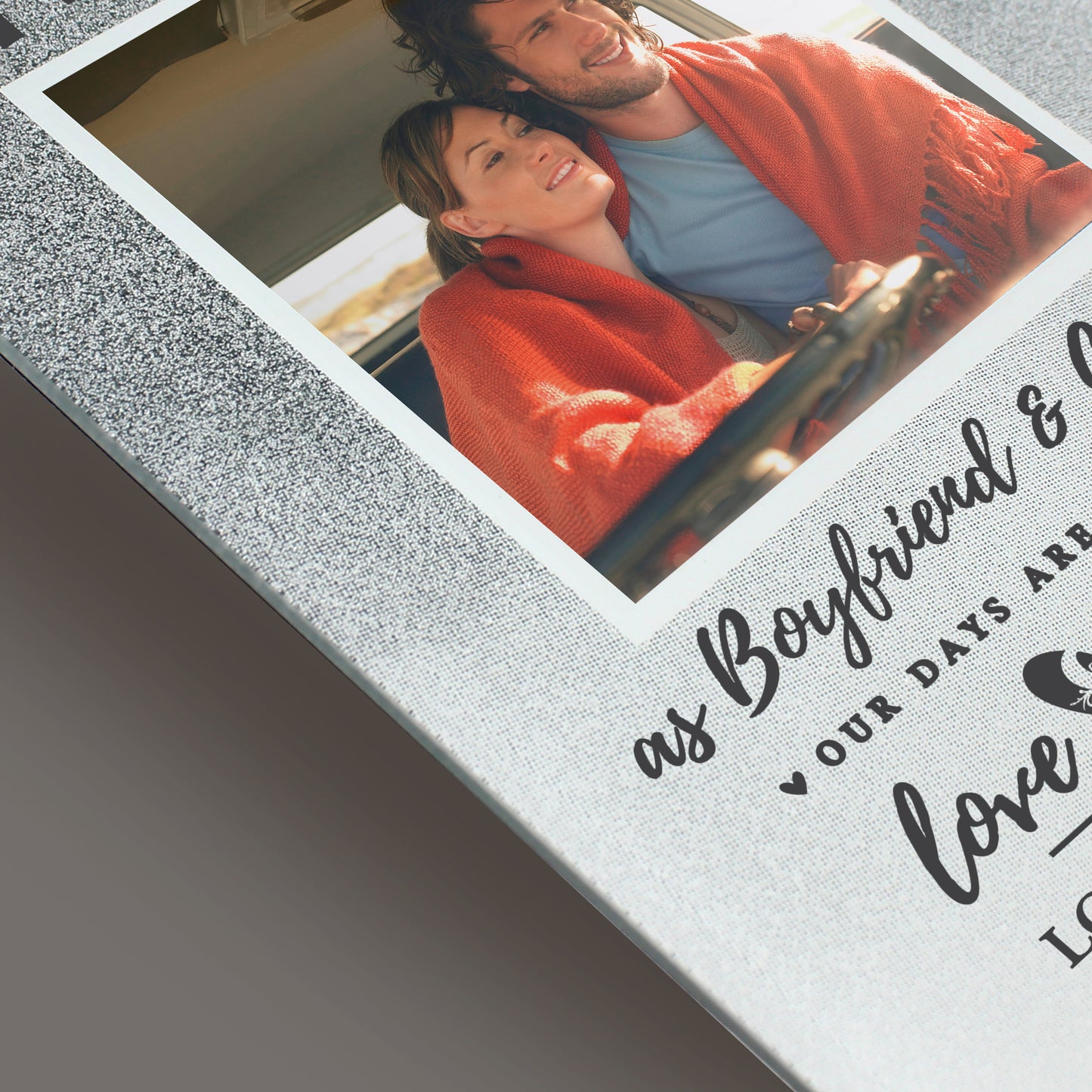 Personalised Anniversary 4x4 Glitter Glass Photo Frame - Personalise It!